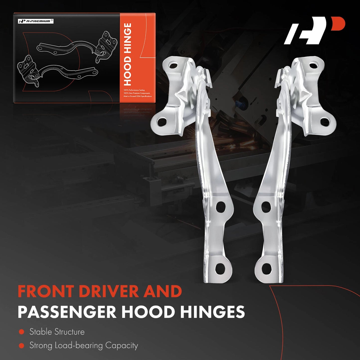 2X Front Side Hood Hinge for Chevrolet Spark (2016–2022) Hatchback