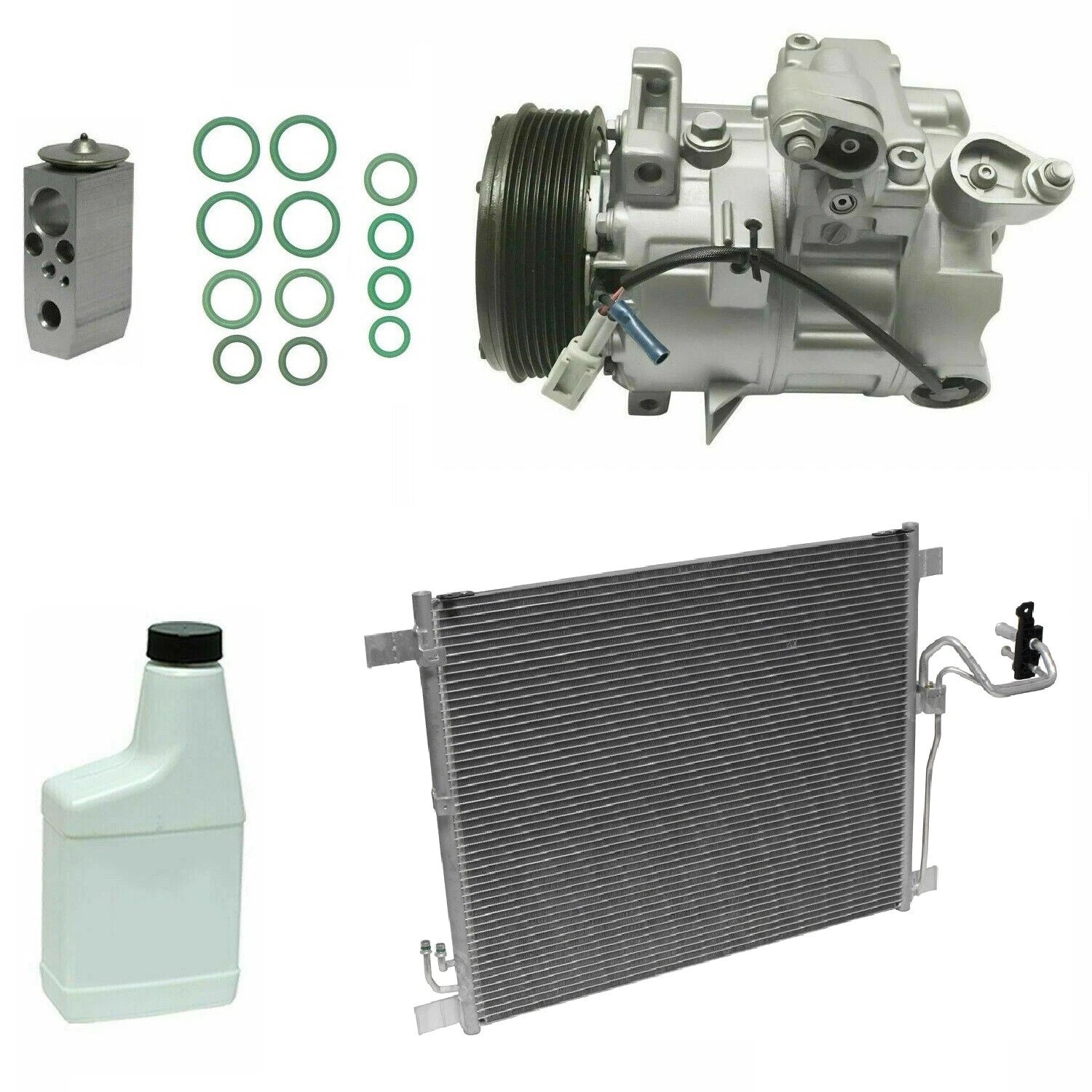 AC Compressor Kit Replacement with Condenser for Nissan AB91 (2005–2015)