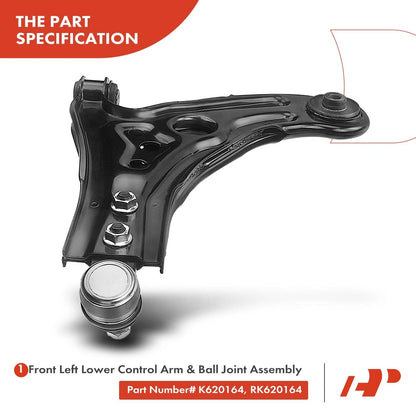 2X Front Lower Control Arm & Ball Joint Assembly for Chevy Aveo5 (2004–2011)
