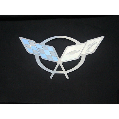 Hood Badge Stainless Steel Crossed Flags Replacement for Chevy Corvette (1997–2004)