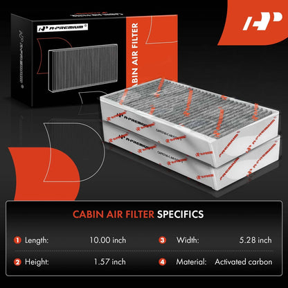 2X Activated Carbon Cabin Air Filter for Mercedes-Benz GL320 ML63 AMG (2007–2012)