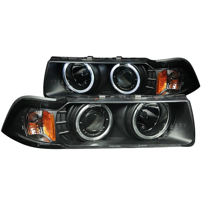 Black Clear Lens Projector Headlight Set for 1992-1998 BMW 318is [G2]