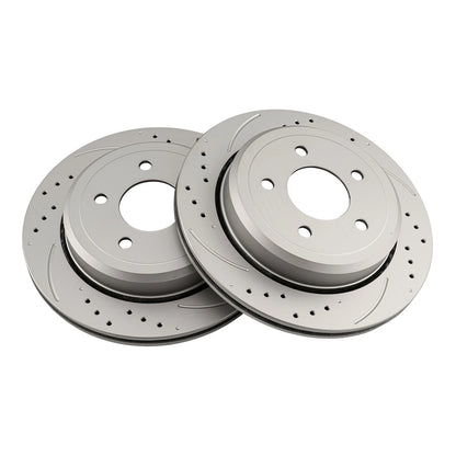 2x Rear Drilled Slotted Vented Rotors for Mercury Grand Marquis (2003–2011)