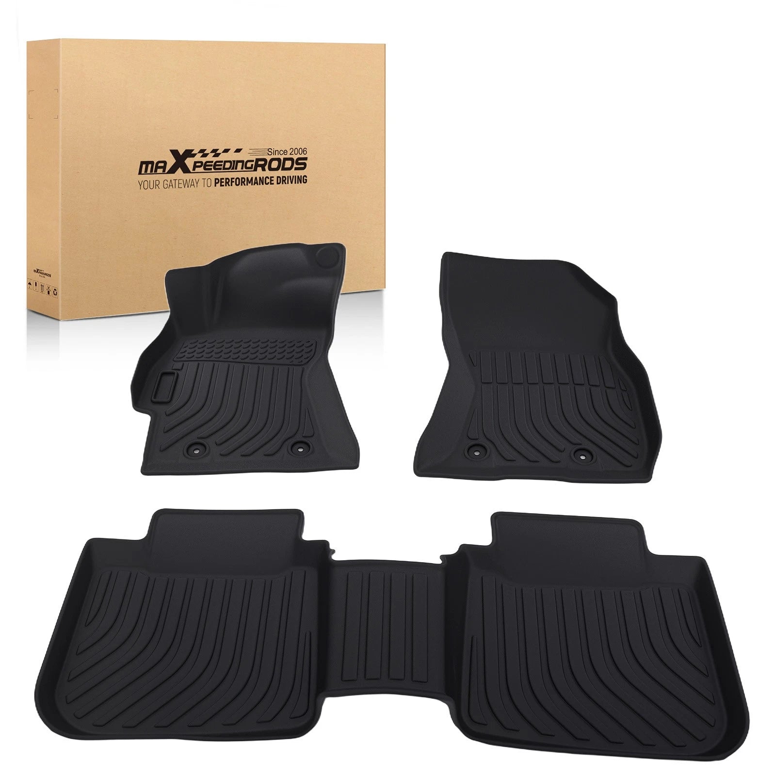 Anti-Slip Floor Mats for Subaru Outback (2015–2019) Black Rubber