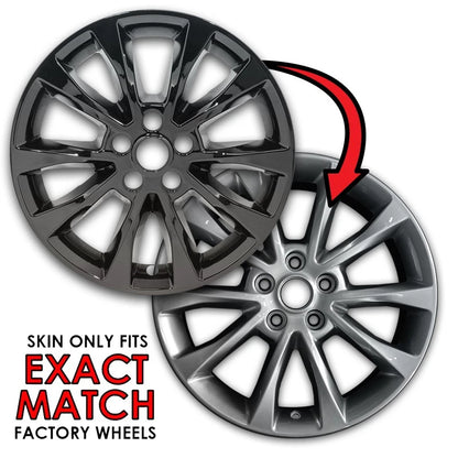 17 Inch Gloss Black Wheel Skins Replacement for Ford Fusion SE (2016–2017)