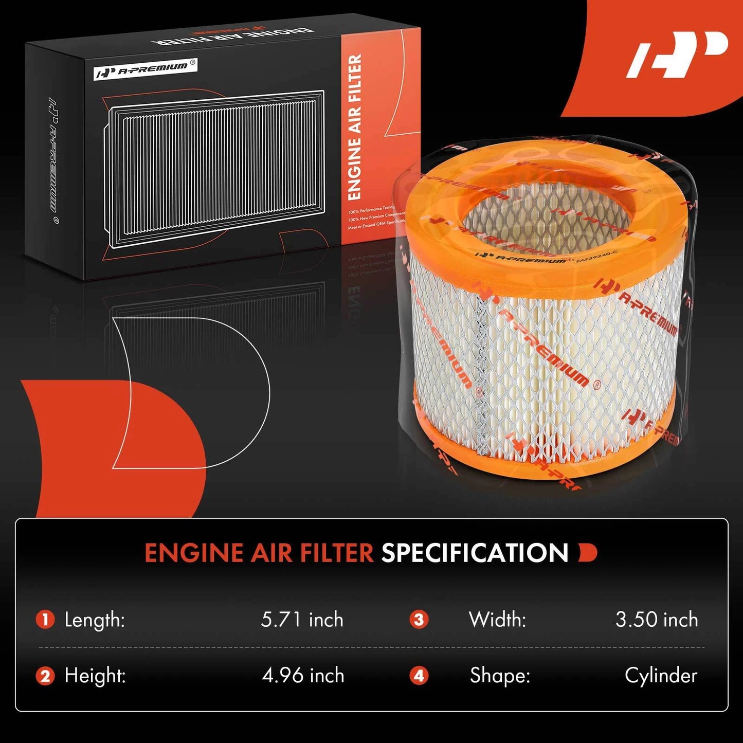 2X Engine Air Filter for Buick Regal (1988), Century (1988), Chevrolet Cavalier (1988)