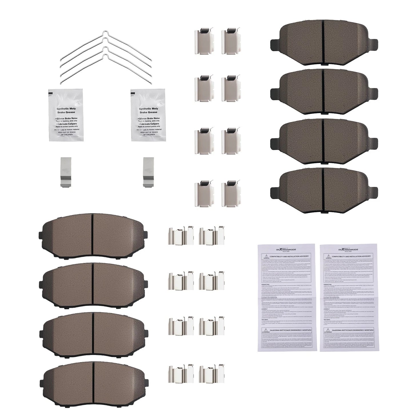 Front and Rear Ceramic Brake Pads for Ford Edge and Lincoln MKX (2011-2015)