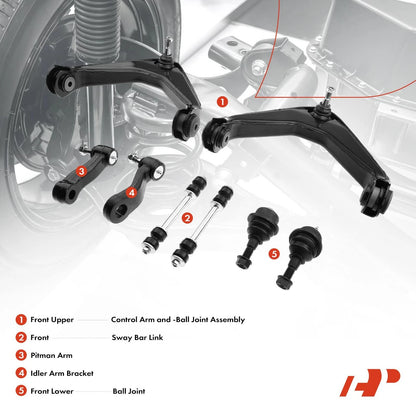 8x Front Upper Control Arm Ball Joint Sway Bar for Chevy GMC Hummer