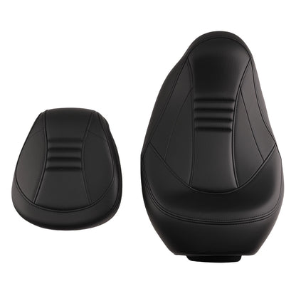 Black Low Profile Driver Seat for Harley Touring (2009–2024) Leather