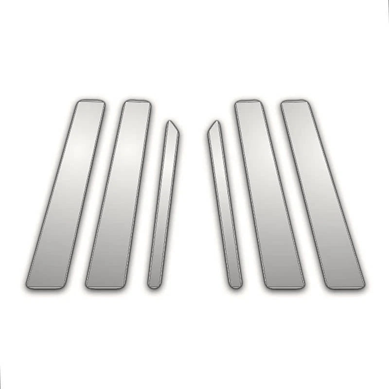 6Pc Triple Chrome Pillar Side Trim Covers for Volkswagen Phaeton (2002–2008)