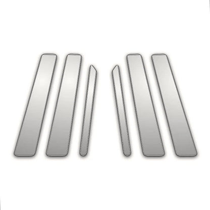 6Pc Triple Chrome Pillar Side Trim Covers for Volkswagen Phaeton (2002–2008)