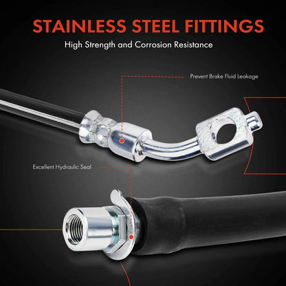 2X Front Brake Hydraulic Hose for Chevrolet Traverse (2017) GMC Acadia (2017)