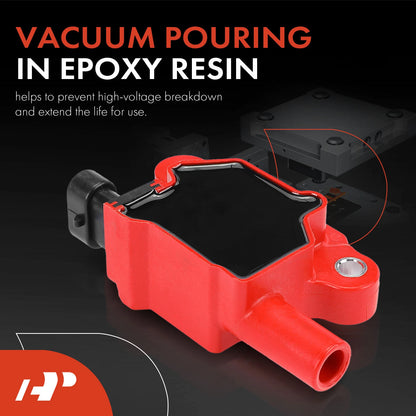 8x Red Ignition Coil for Chevrolet Silverado 1500 (2007–2013)