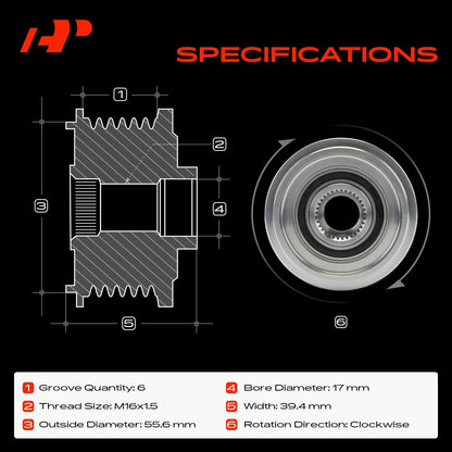 Alternator Clutch Pulley for Chevy Blazer S10, Ford Ranger