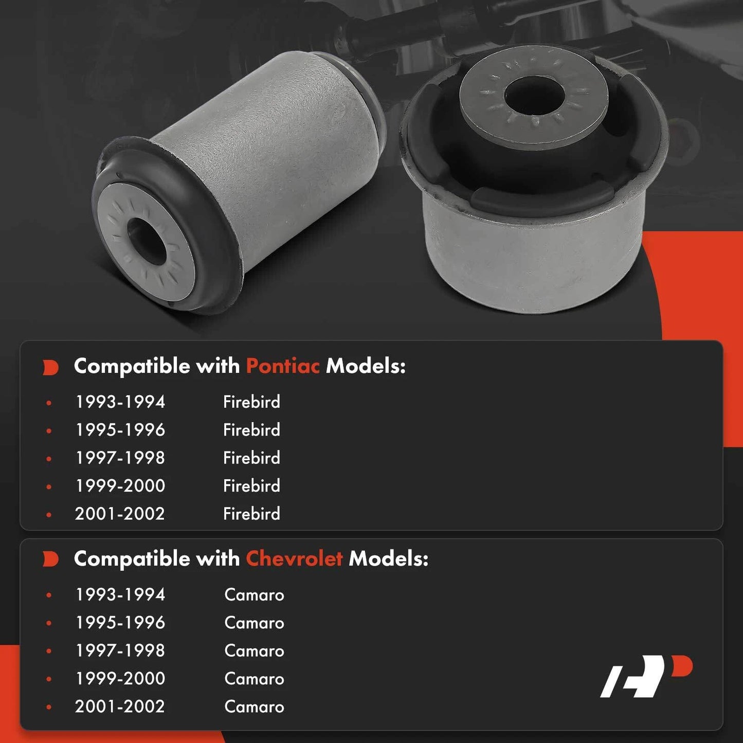 2X Front Lower Control Arm Bushing for Chevy Camaro Pontiac Firebird (1993–2002)