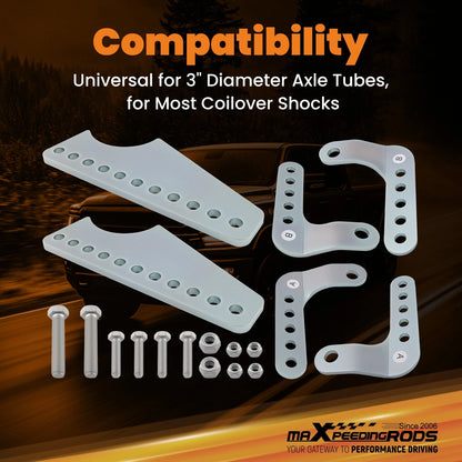 Adjustable Lower Coil Over Shock Mount Kit for 3" Axle Tubes Universal (2000–2005)