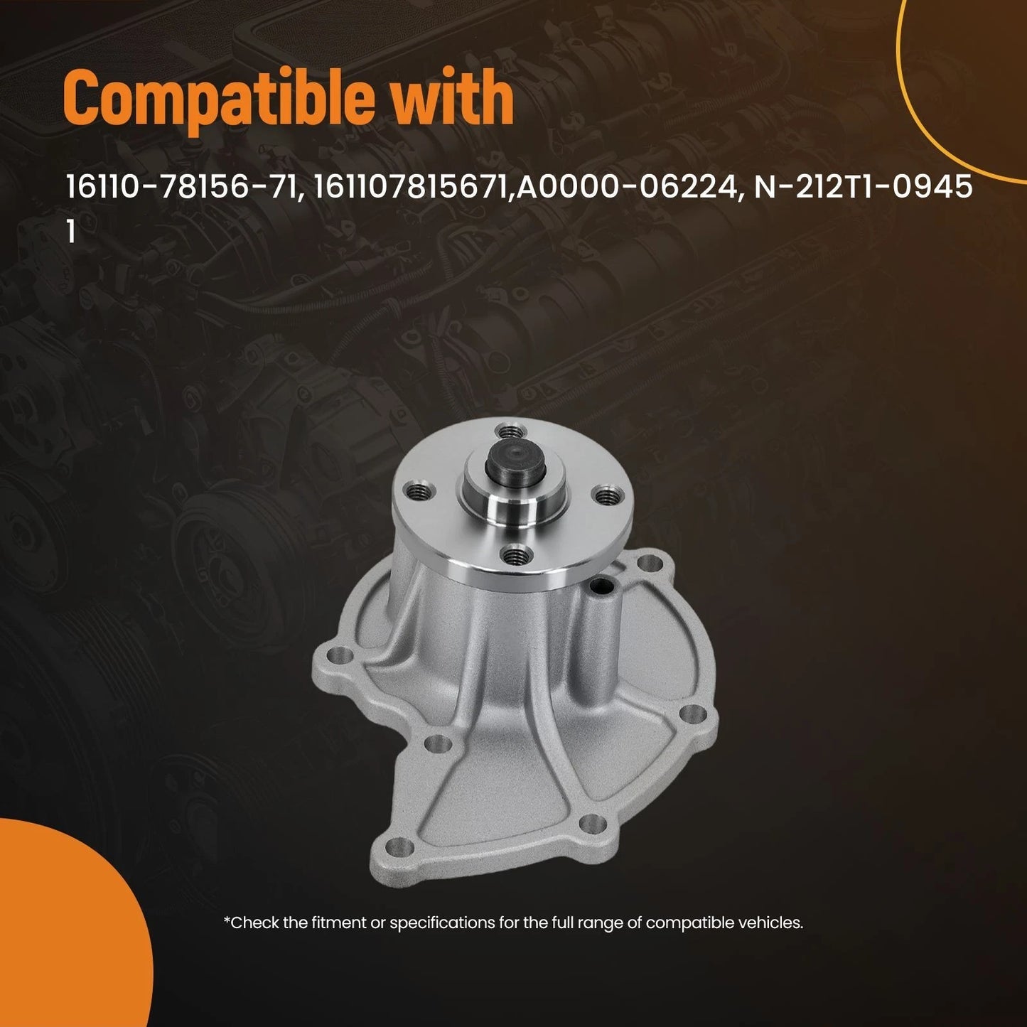 Engine Water Pump for Toyota 7FGU15 8FGCU20 (2000–2000)
