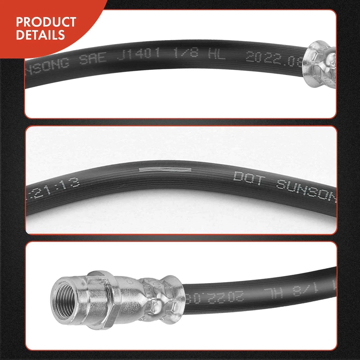 2X Front Brake Hydraulic Hose for Mercedes-Benz CL55 AMG CL600 (2000–2006)