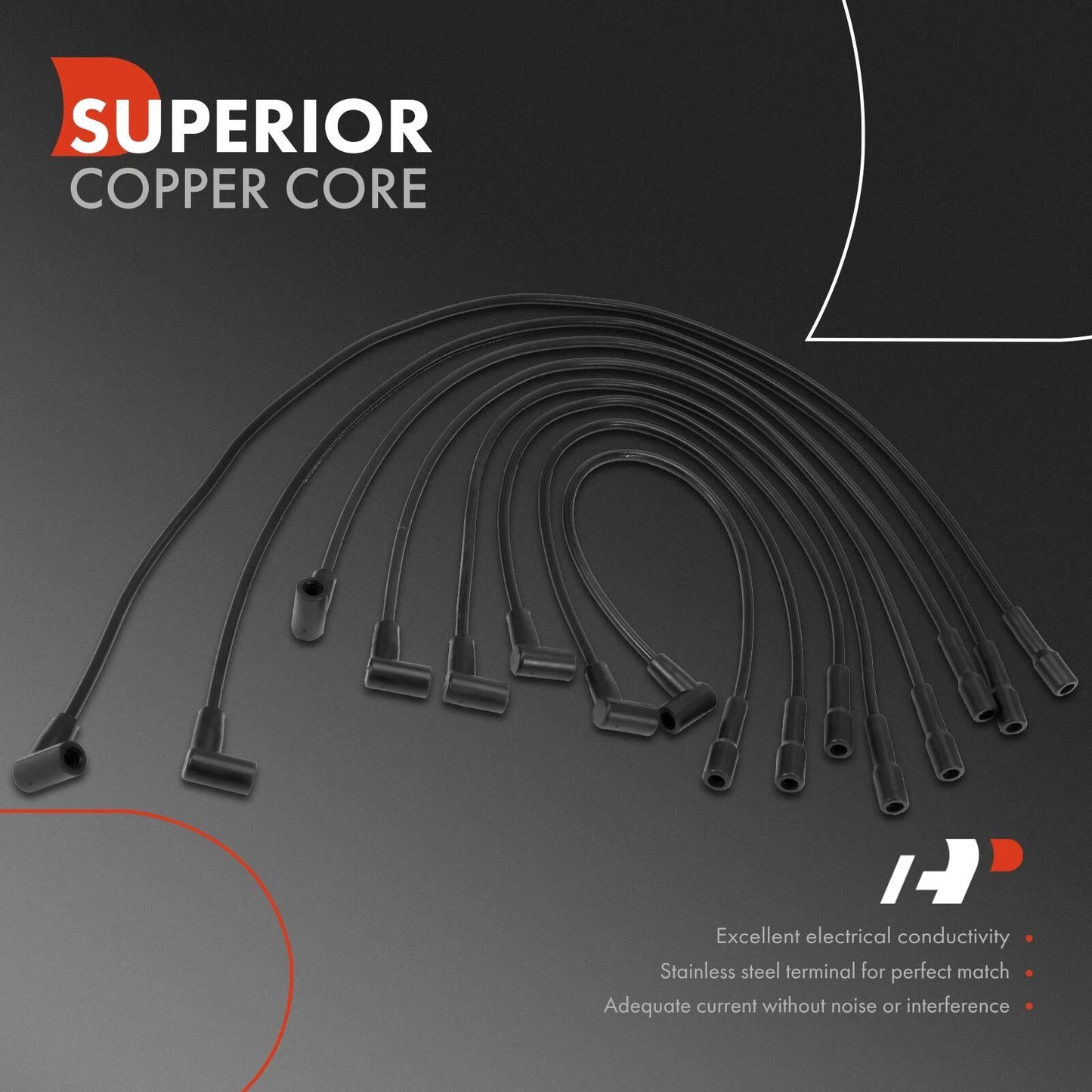 8x Spark Plug Wire Set for Chevy Malibu, Buick Regal, Pontiac