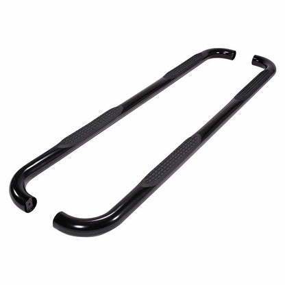 Black 3in 90 Deg Round Bent w/Pads Step Nerf Bar for 2019 Ram 1500 Extended Cab