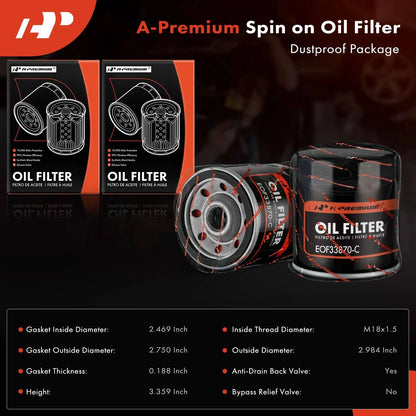 2X Engine Oil Filter for Chevrolet Silverado 1500, Equinox (2002–2013)