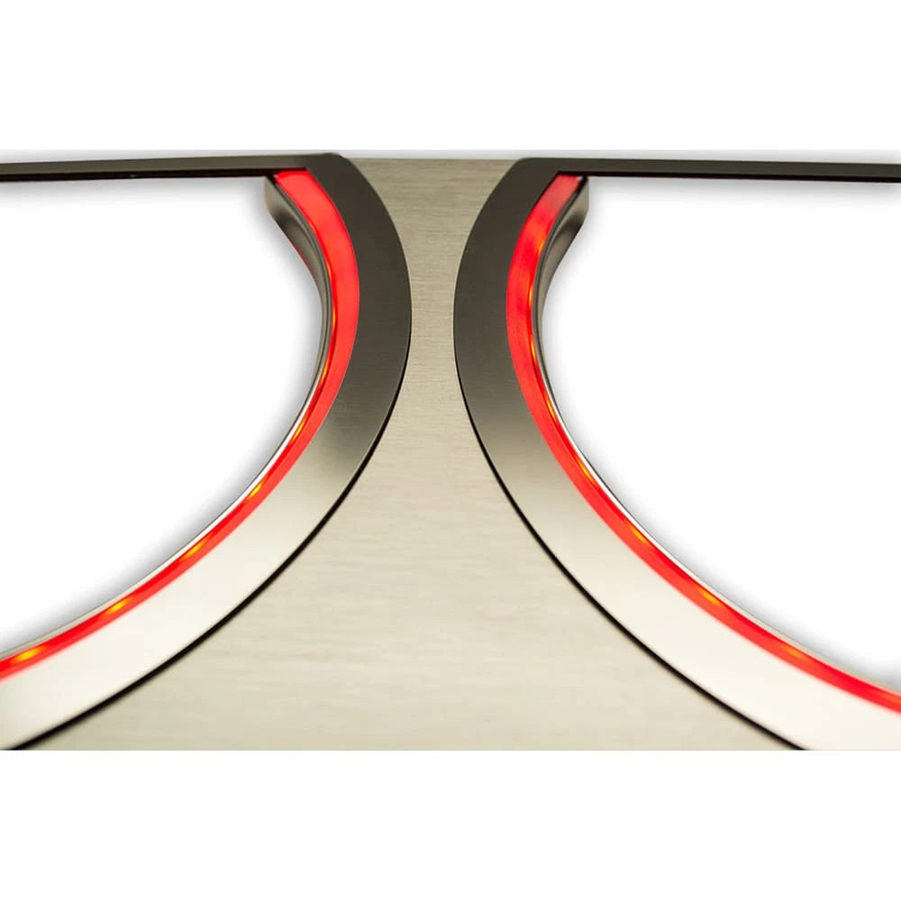 Brushed Stainless Headlight Surrounds w/Green LED for 2008-2014 Dodge Challenger