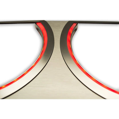 Brushed Stainless Headlight Surrounds w/Green LED for 2008-2014 Dodge Challenger