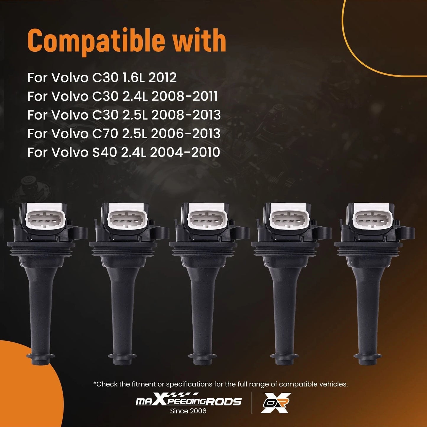 Ignition Coil Set for Volvo C30 S40 (2004–2013)
