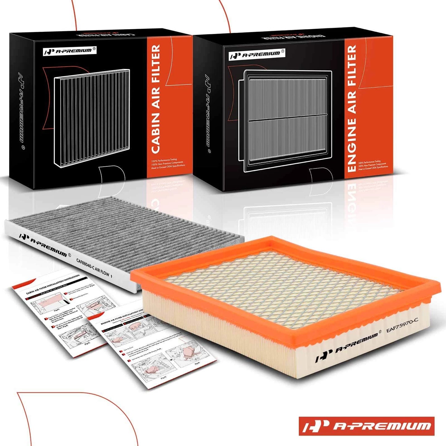 2 Engine & Cabin Air Filters for Cadillac DeVille (2000–2005)