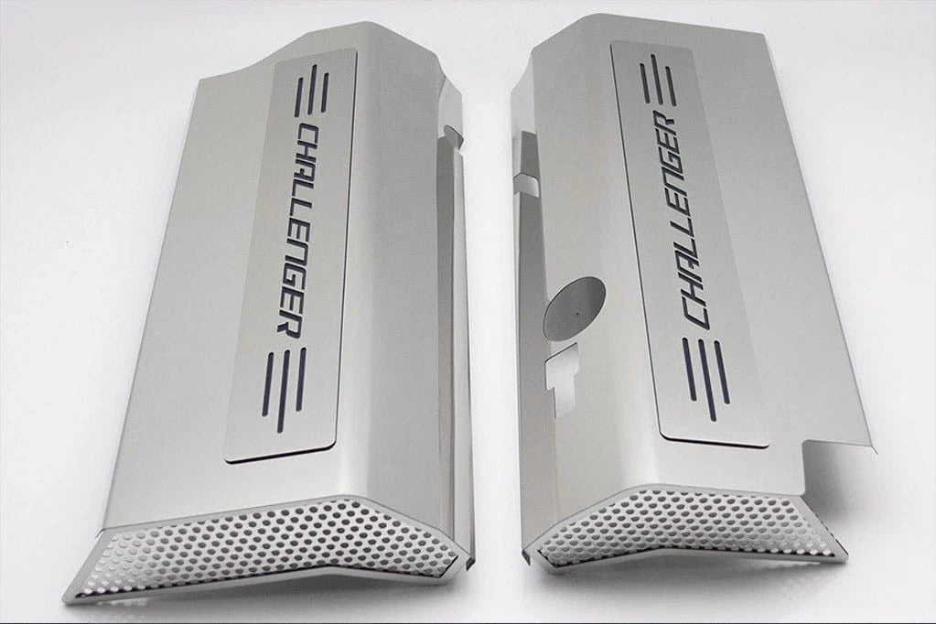 Fuel Rail Covers w/Black Brushed "Challenger" Inlay for 2008-11 SRT8 w/AM Intake