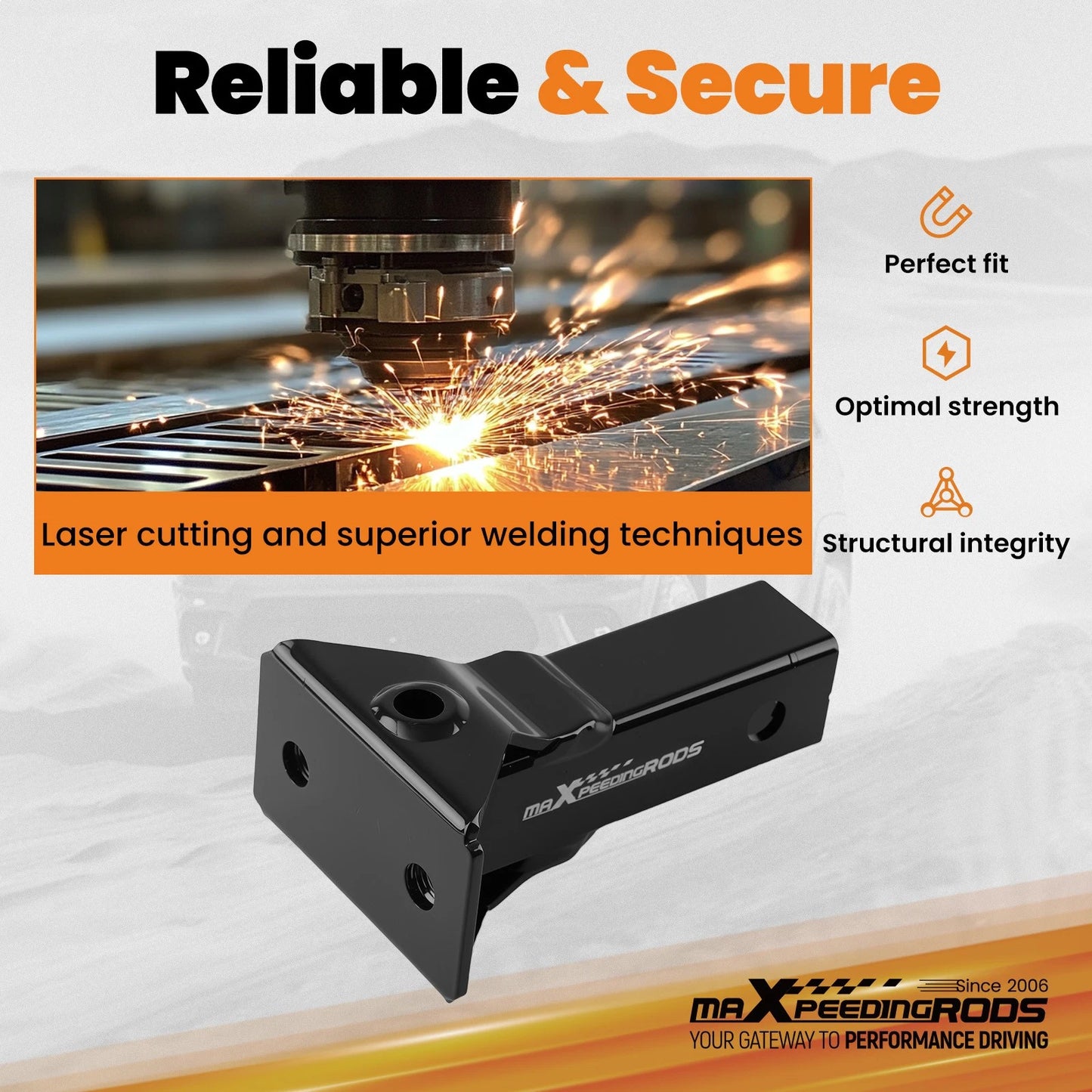 2" Receiver Adapter for Sub-Compact Tractor 3-Point Hitch Steel Black (1)