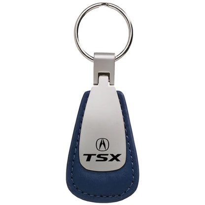 Blue Leather Teardrop Keychain - Officially Licensed for Acura TSX