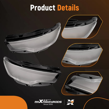 Headlight Lens Cover Pair for Audi A6 C7 (2011–2015) Left and Right