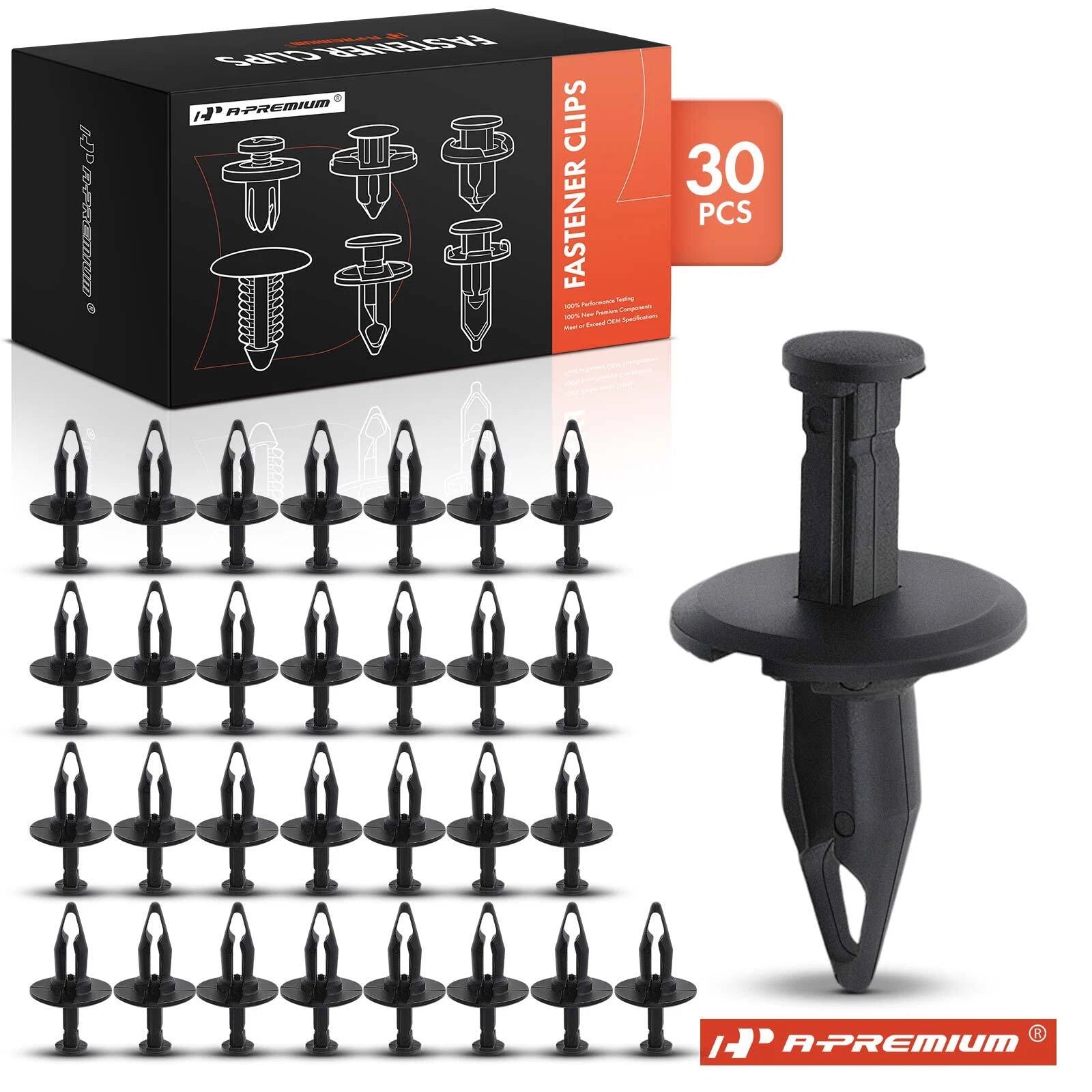 30Pcs 12.7mm Black Nylon Fender Bumper Retainer Clips for Chevrolet