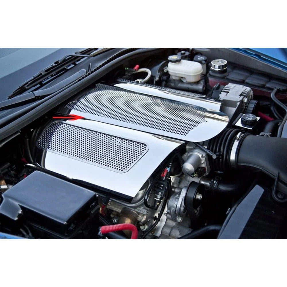 Perforated Low Profile Plenum Cover w/White LED for 06-12 Chevy Corvette Z06 LS7