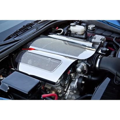 Perforated Low Profile Plenum Cover w/White LED for 06-12 Chevy Corvette Z06 LS7