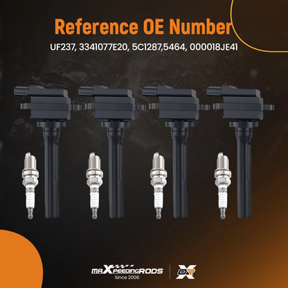 Ignition Coils and Spark Plugs Set for 1999-2004 Chevrolet Tracker 2.0L