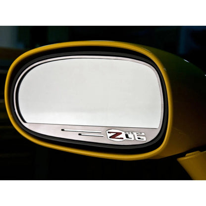 Brushed Stainless Steel Side Mirror Trim for 2006-2013 Chevrolet Corvette Z06