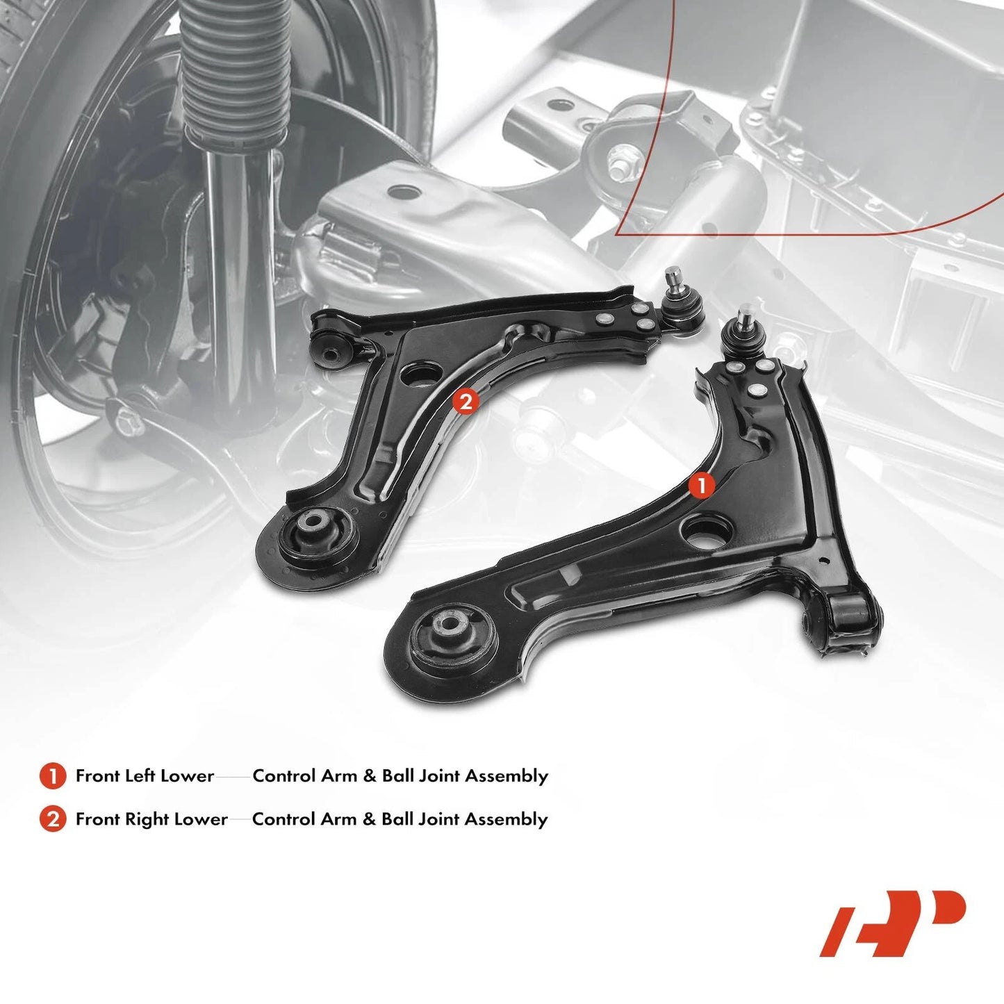 2X Front Lower Control Arm with Ball Joint for Suzuki Forenza (2004–2008)