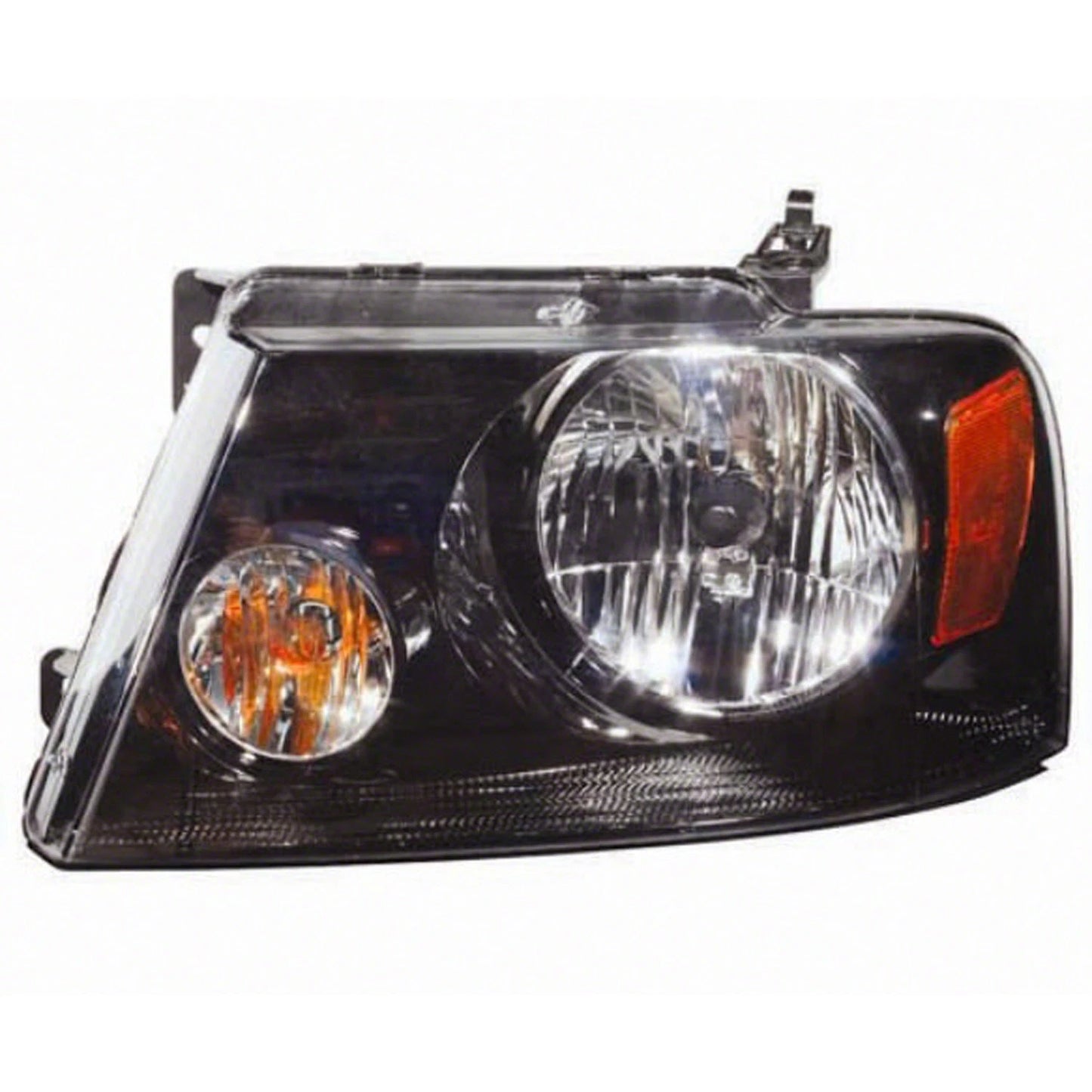 Replacement Driver Head Light Assembly w/o Chrome Trim w/Blacked-Out Background