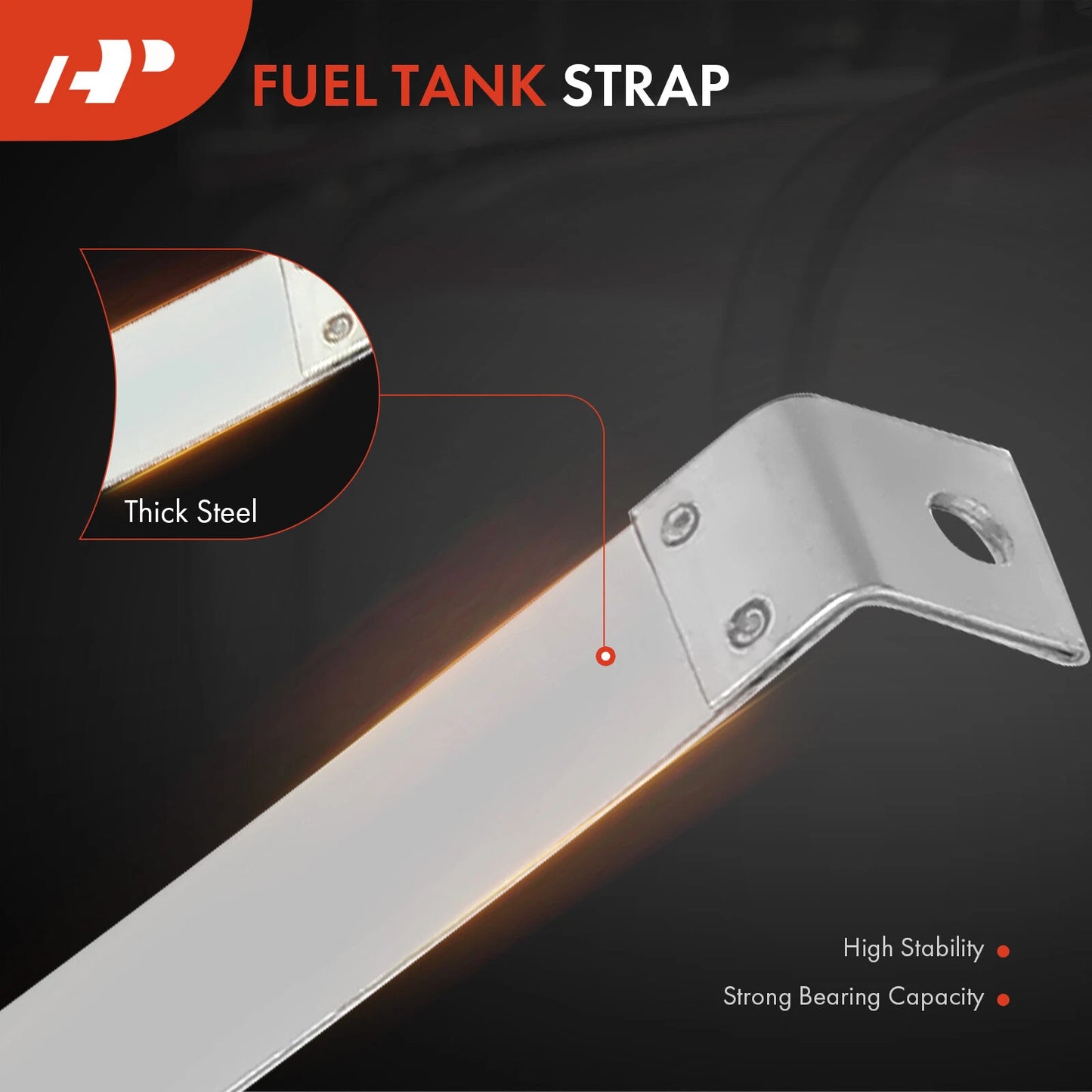 2X Steel Fuel Tank Straps for Chevrolet G10 G20 (1977–1995)