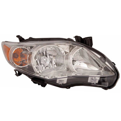Head Light Assembly Passenger Side Replacement w Chrome Bezel for