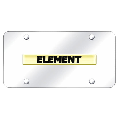 Gold Name on Chrome License Plate - Officially Licensed for Honda Element
