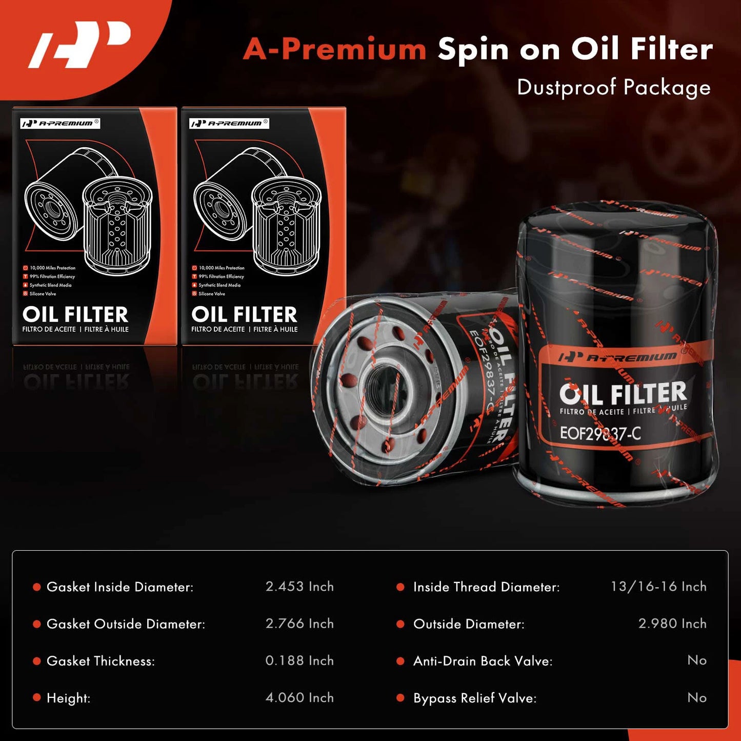 2X Engine Oil Filter for Chevy Malibu (2006–2010) Impala (2006–2011)