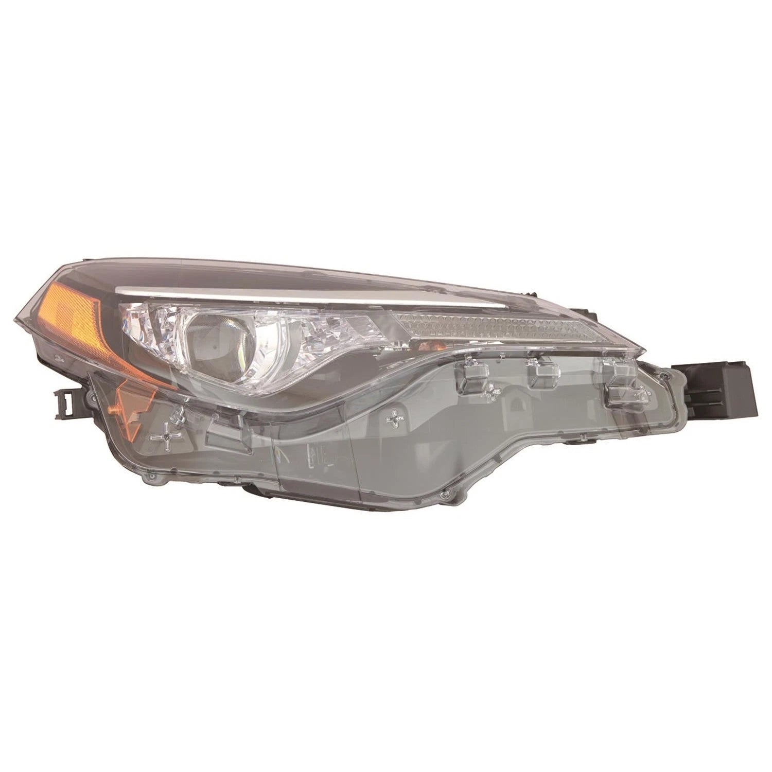 Replacement Polypropylene Passenger Side Headlight Assembly w/LED Daytime