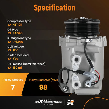 A/C Compressor for Honda CR-V 2.4L (2002–2006)