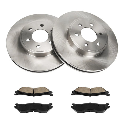 Front Vented Brake Rotors Ceramic Pads Kit for Dodge Durango (2003–2003)
