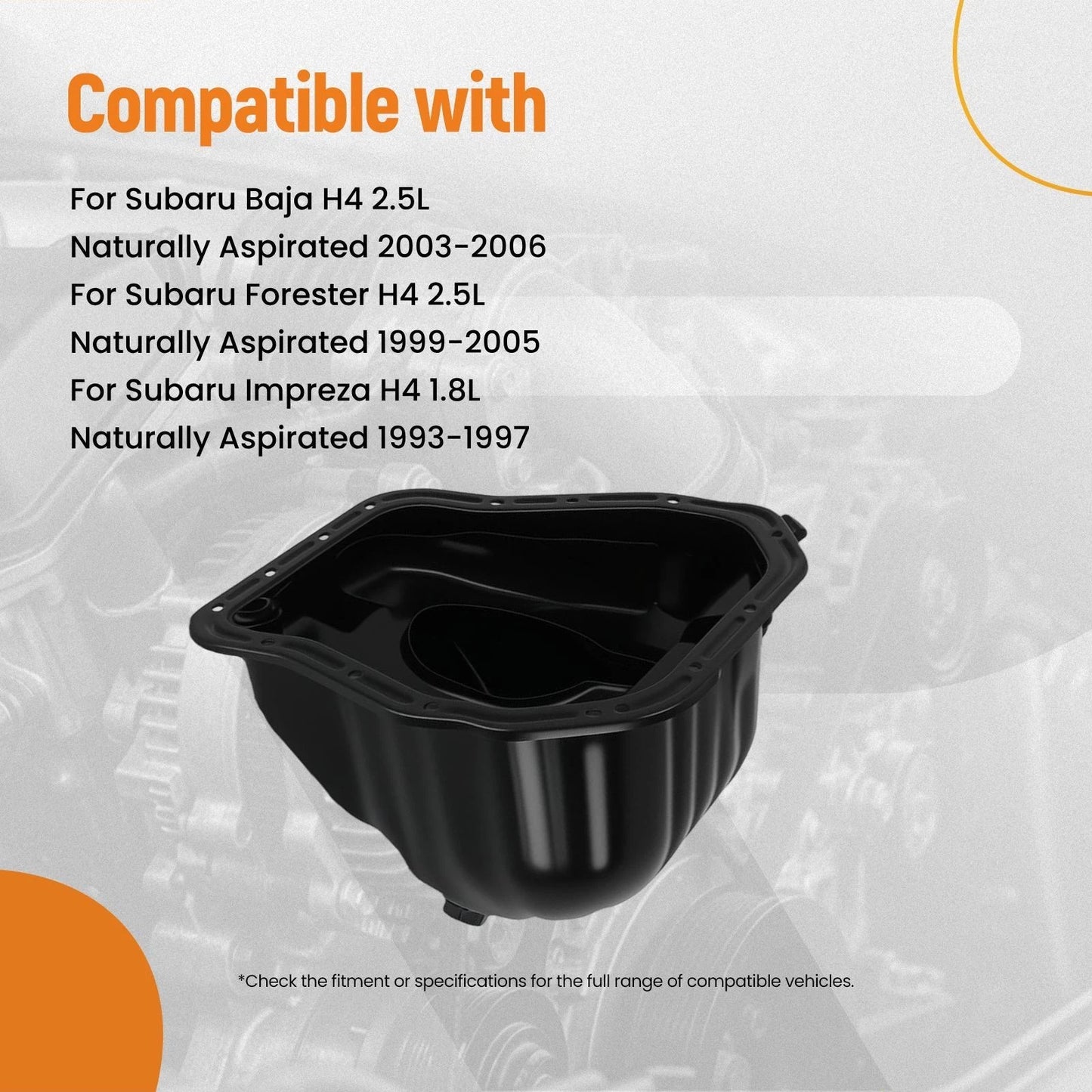 Lower Oil Pan for Subaru Legacy 9-2X 2.5L (2000–2005) Direct Fit Steel
