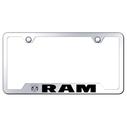 Stainless Steel Cut-Out License Plate Frame - Officially Licensed for Dodge RAM