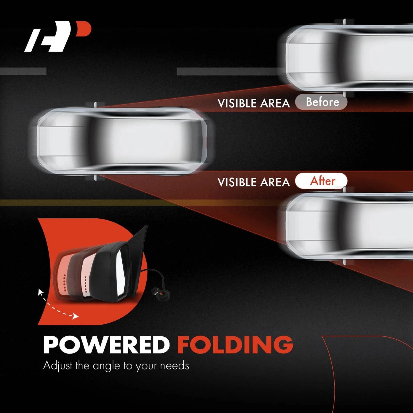 2X Power Towing Mirrors with Power Fold Signal for Silverado 1500 (2014–2018)